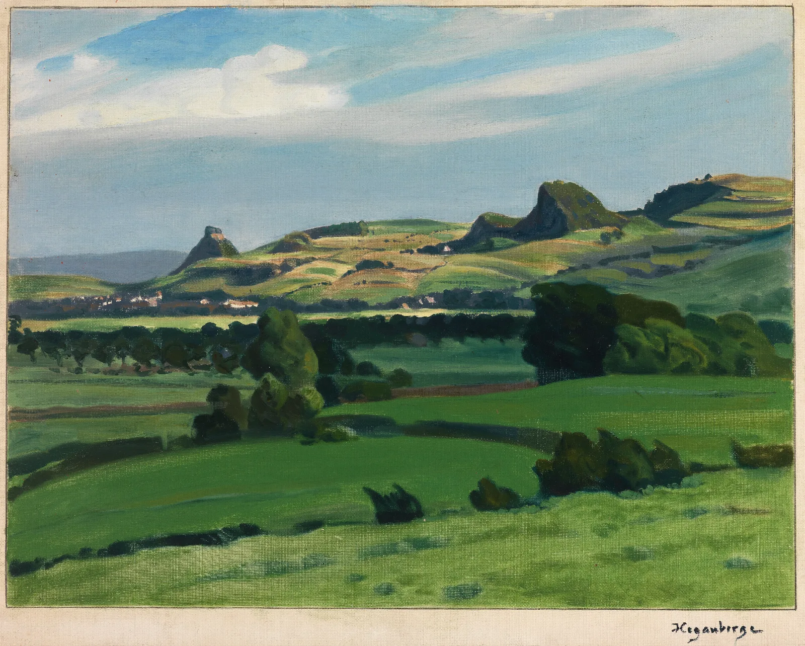 Hegauberge Wall Art by Gustav Kampmann - Canvas Print