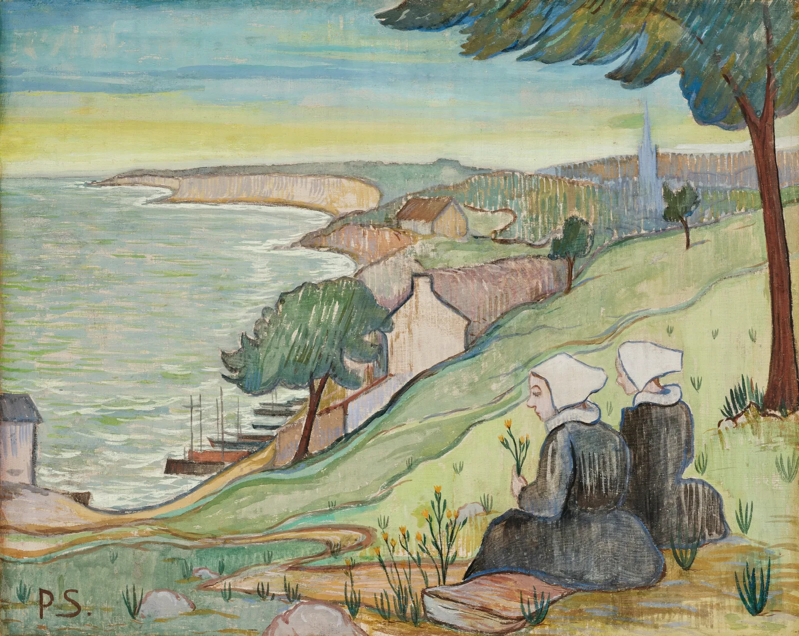 Bretonnes Au Pouldu Wall Art by Paul Sérusier - Canvas Print