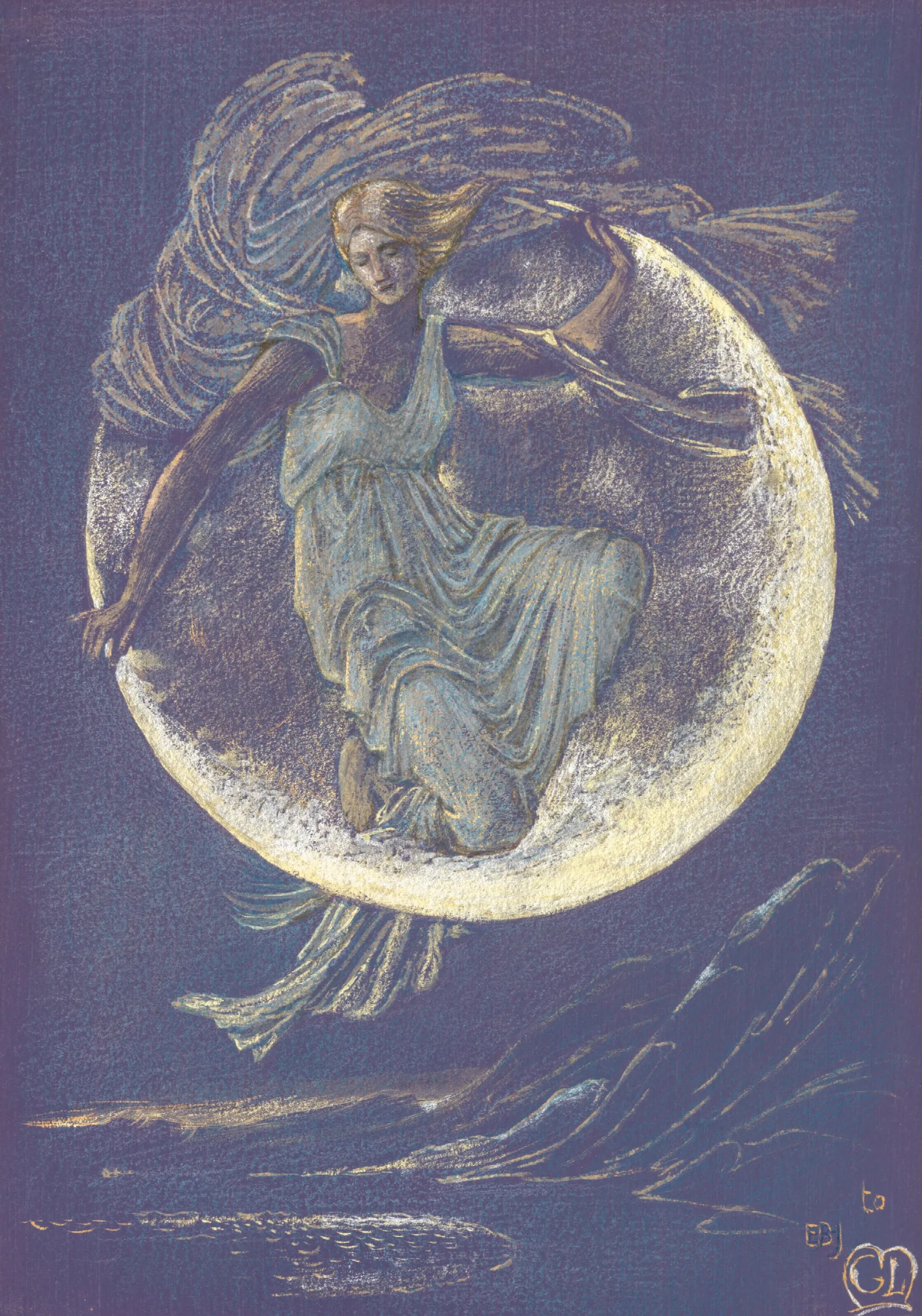 Luna 6 Wall Art by Sir Edward Coley Burne-Jones - Canvas Print