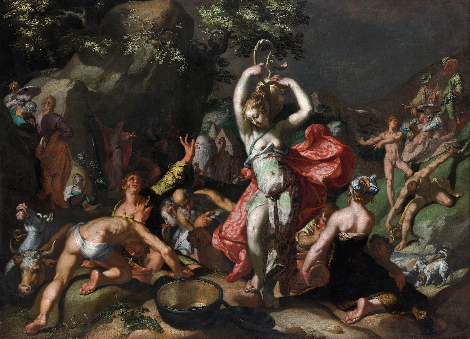 Moses Striking The Rock Wall Art by Abraham Bloemaert - Canvas Print