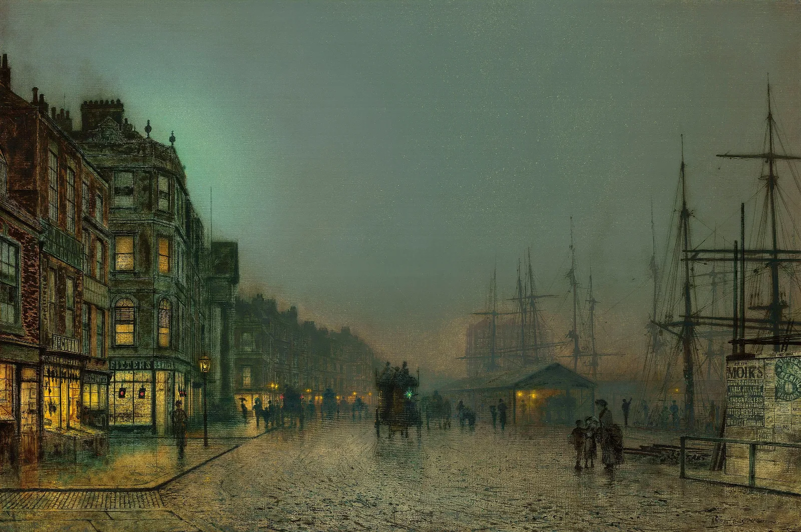 Liverpool Lights Wall Art by John Atkinson Grimshaw - Canvas Print