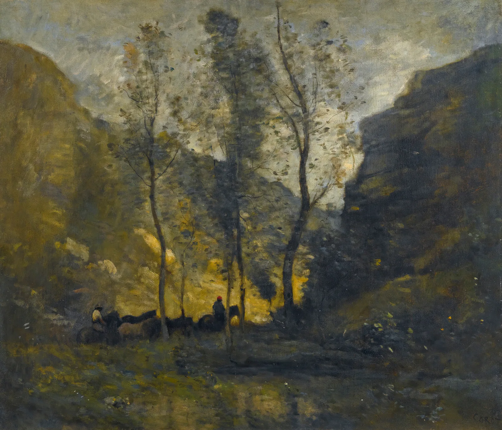 Les Contrebandiers Wall Art by Jean-Baptiste-Camille Corot - Canvas Print