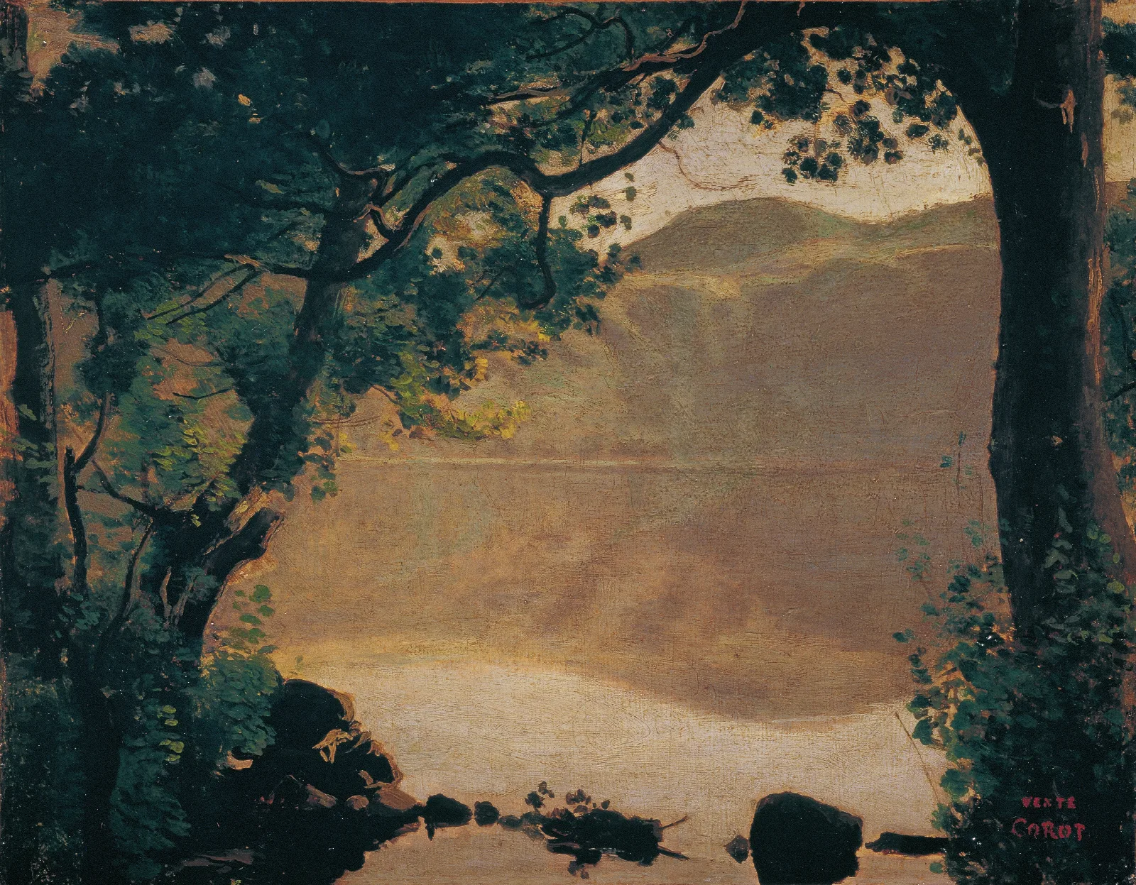 Der Nemisee Wall Art by Jean-Baptiste-Camille Corot - Canvas Print