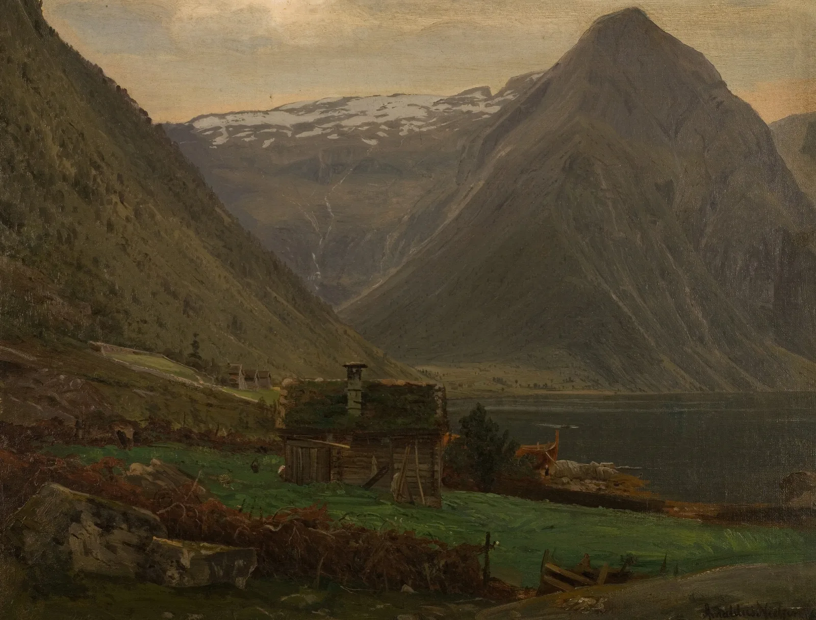 Fra Aesefjord Balestrand Wall Art by Amaldus Nielsen - Canvas Print