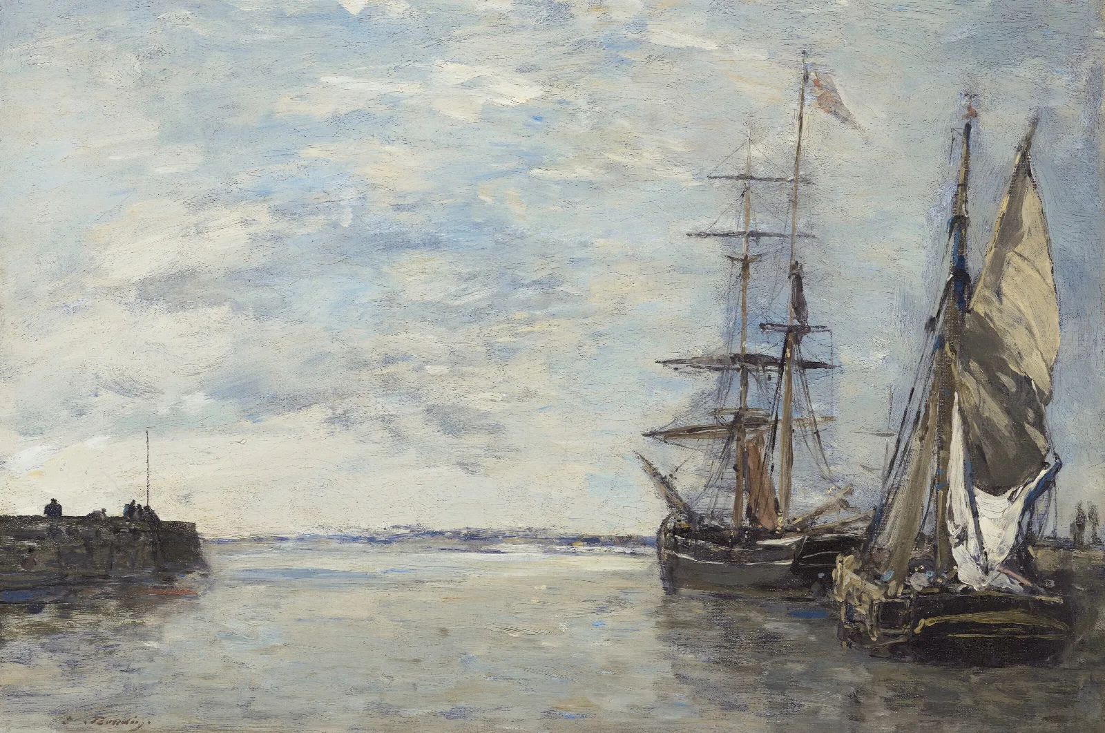 Sortie De Port Wall Art by Eugène Boudin - Canvas Print