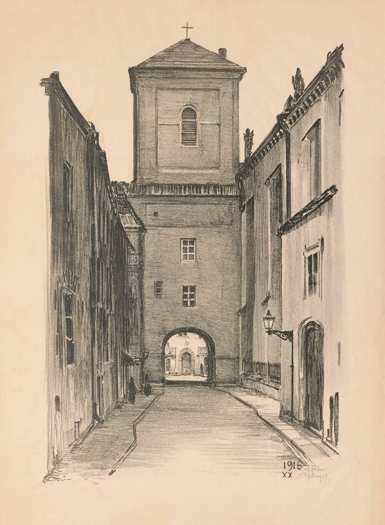 Passage From Kanonia Street To Sw Jana Street Wall Art by Feliks Jabłczyński - Canvas Print