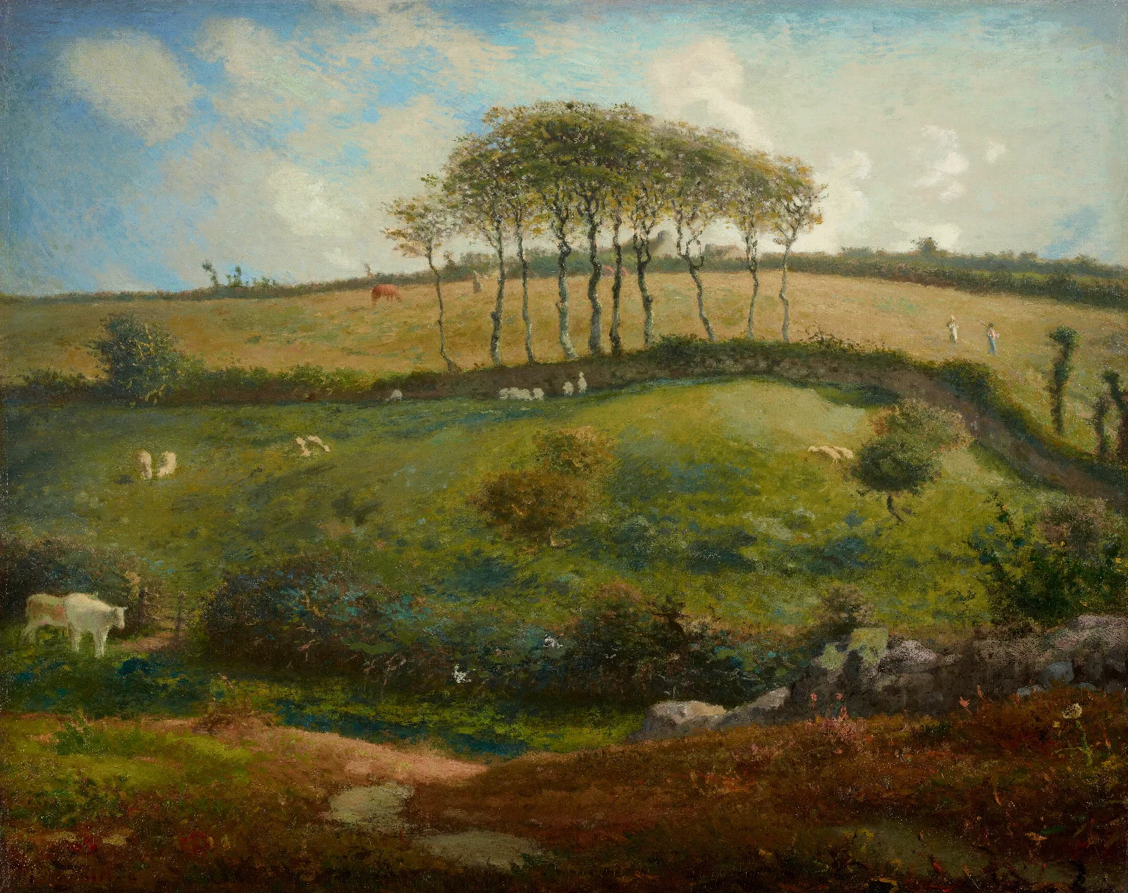 Pasture Near Cherbourg Normandy Wall Art by Jean-François Millet - Canvas Print