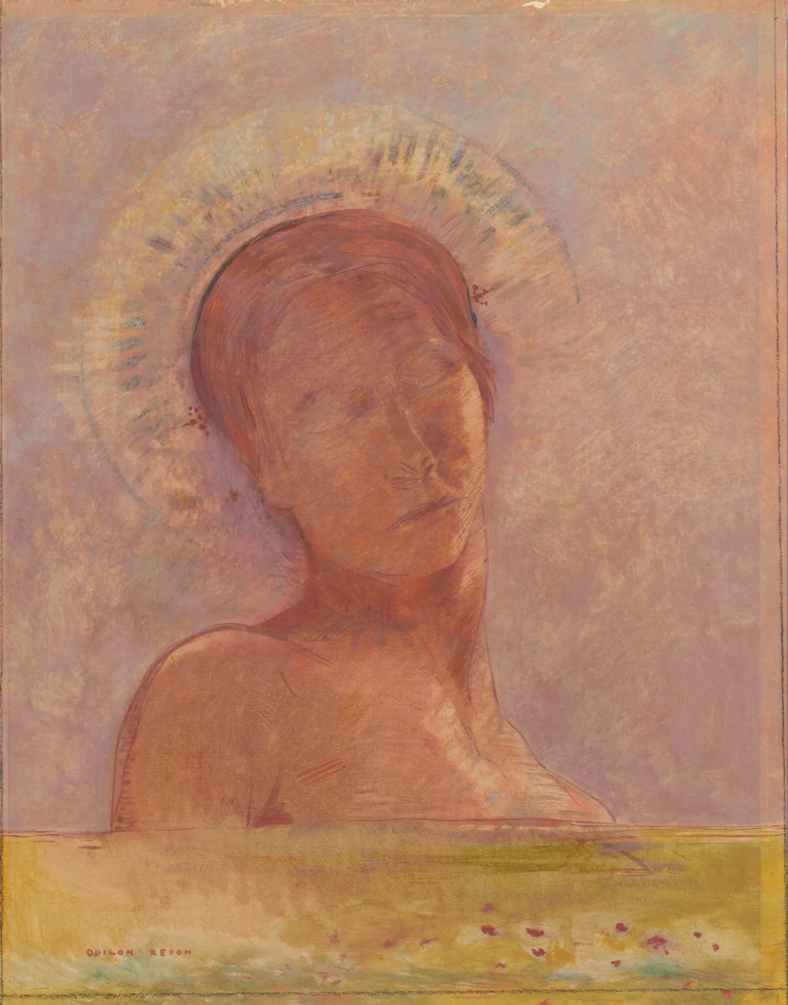 Closed Eyes 2 Wall Art by Odilon Redon - Canvas Print
