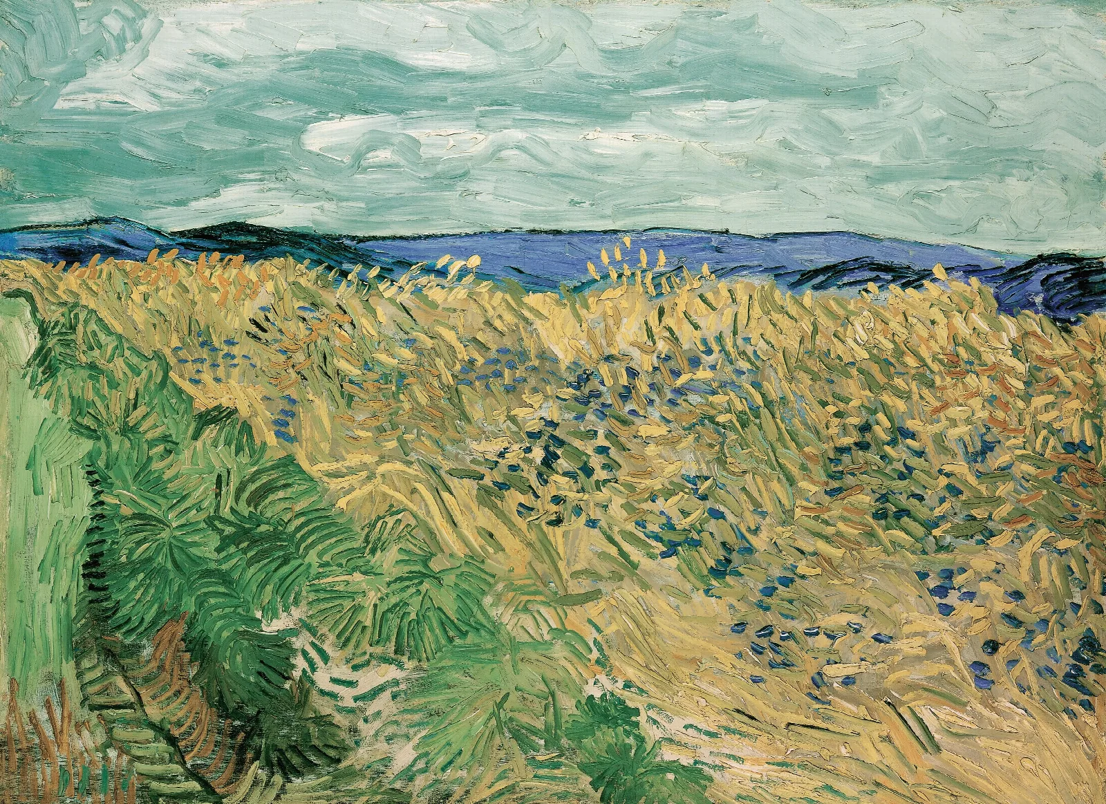 Wheatfield With Cornflowers Wall Art by Vincent van Gogh - Canvas Print