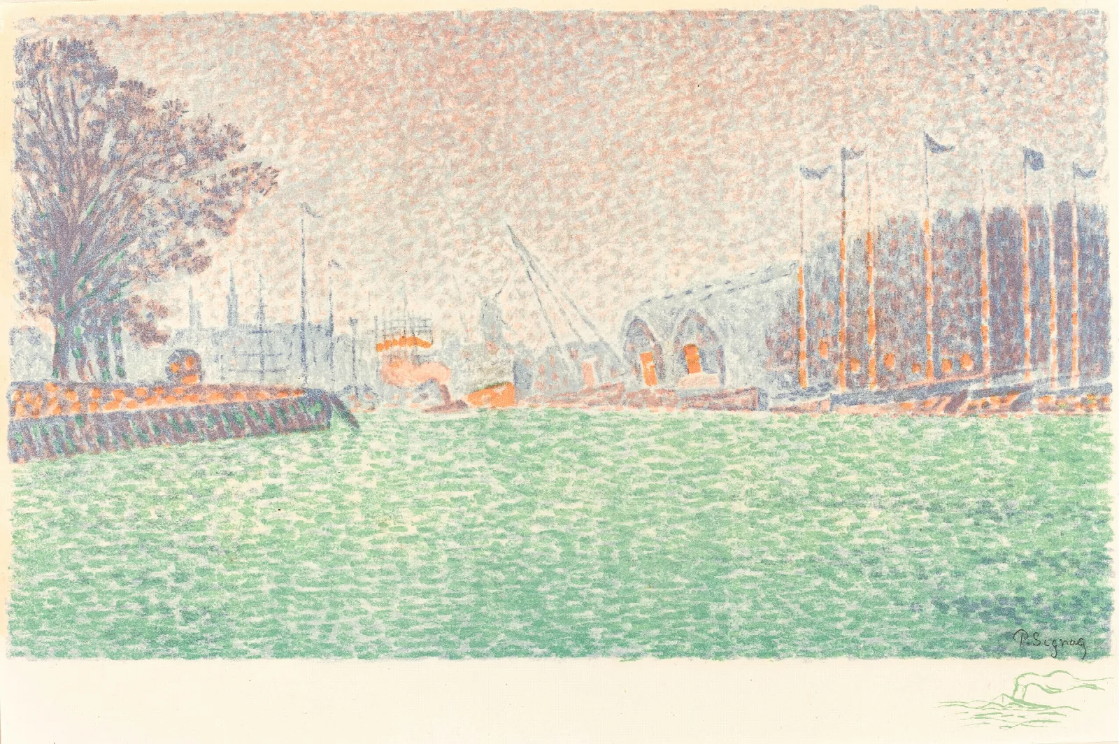 At Flushing A Flessingue Wall Art by Paul Signac - Canvas Print