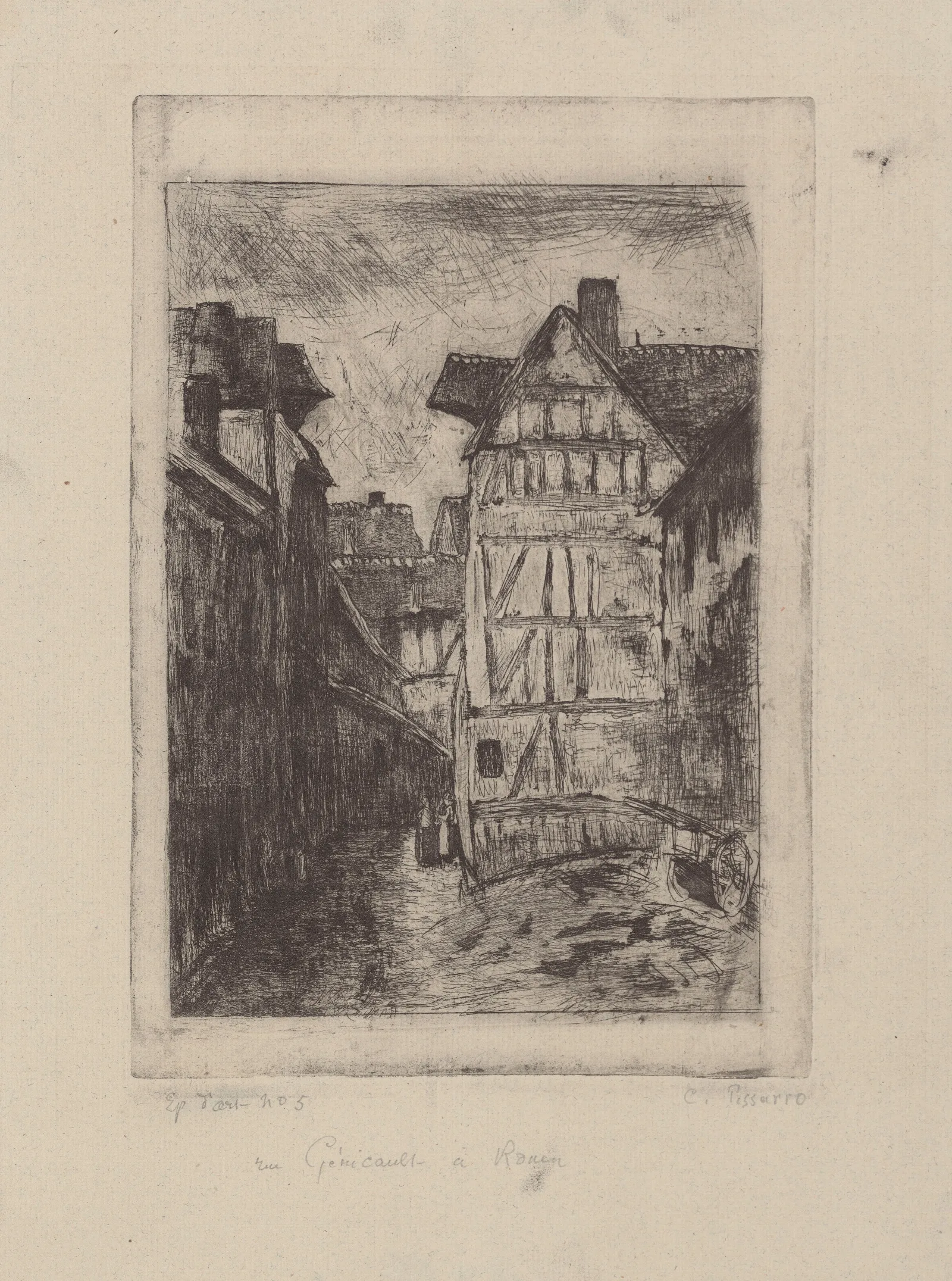 Rue Gericault A Rouen Wall Art by Camille Pissarro - Canvas Print