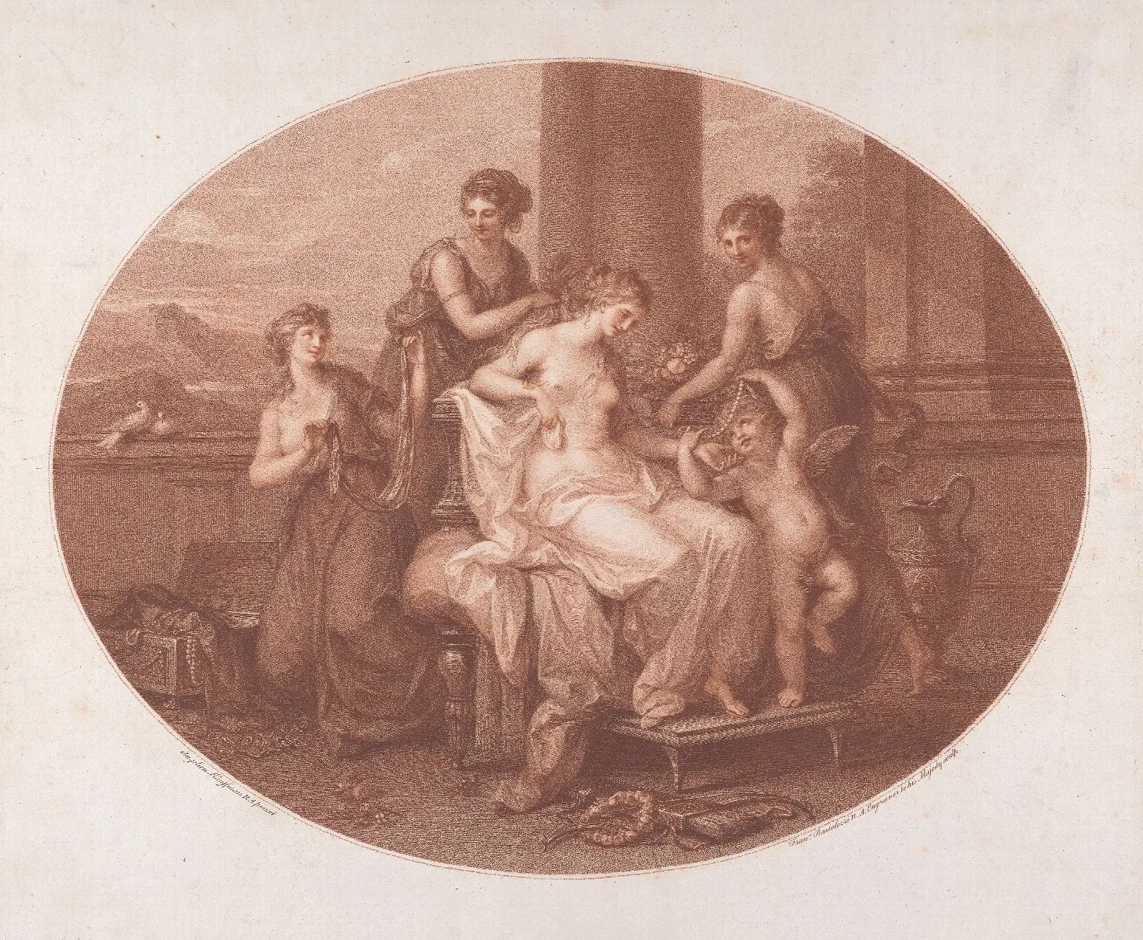 Venus Attired By The Graces Wall Art by Angelica Kauffmann - Canvas Print