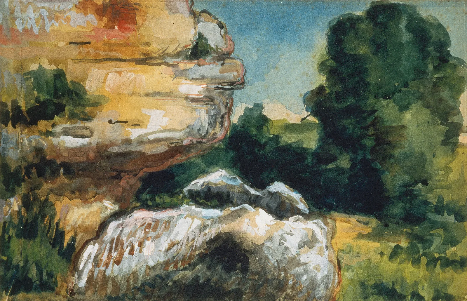Rocks 7 Wall Art by Paul Cézanne - Canvas Print