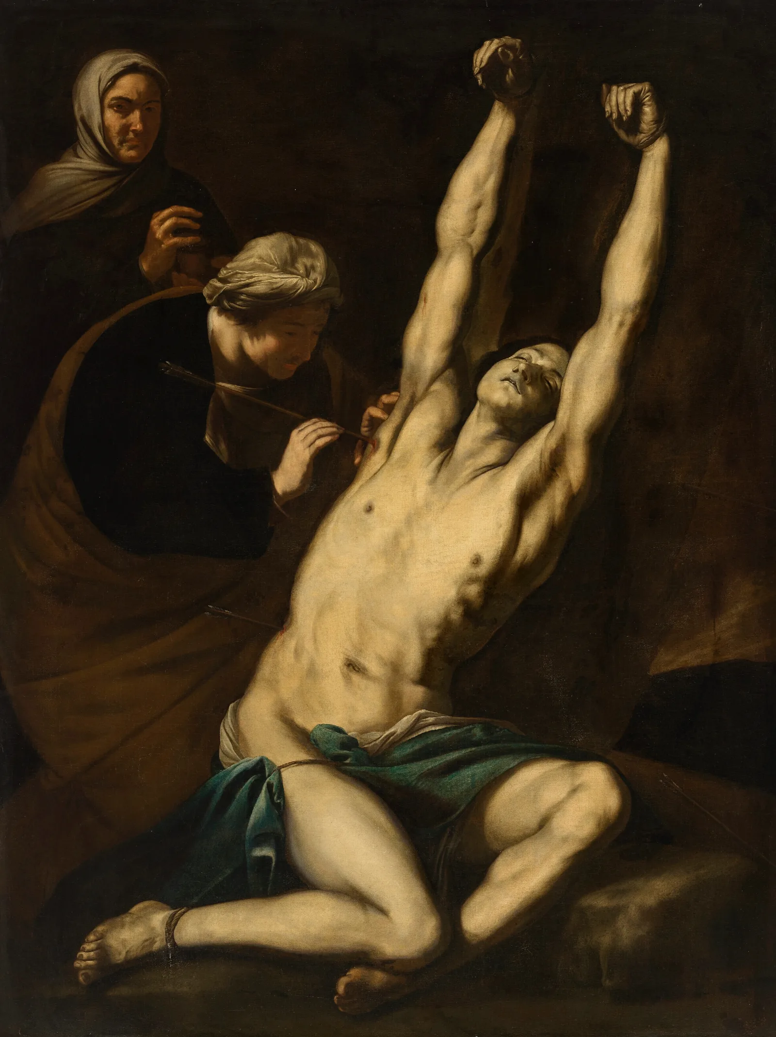 Saint Sebastian Tended By Saint Irene 2 Wall Art by Luca Giordano - Canvas Print
