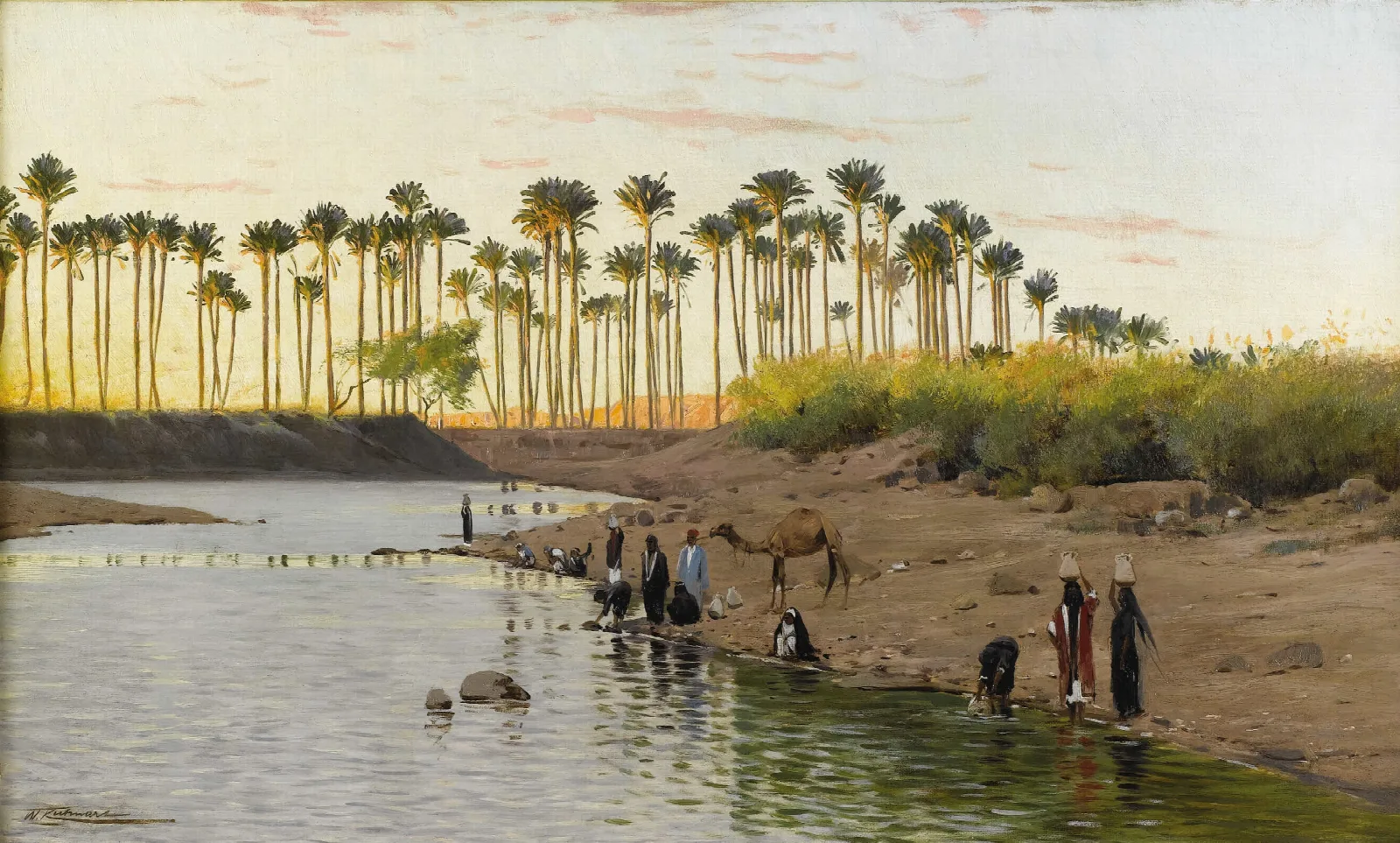 Egyptian Landscape 3 Wall Art by Wilhelm Kuhnert - Canvas Print