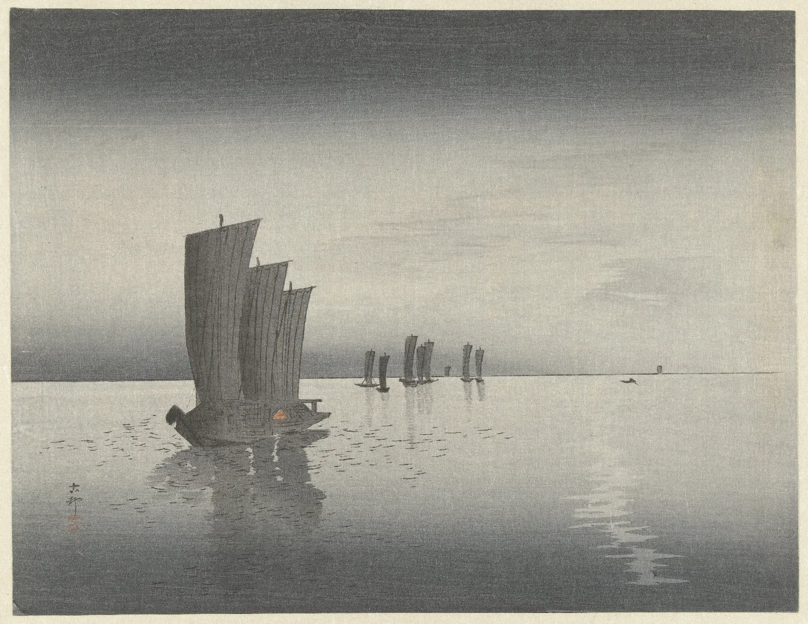 Fishing Boats 3 Wall Art by Ohara Koson - Canvas Print