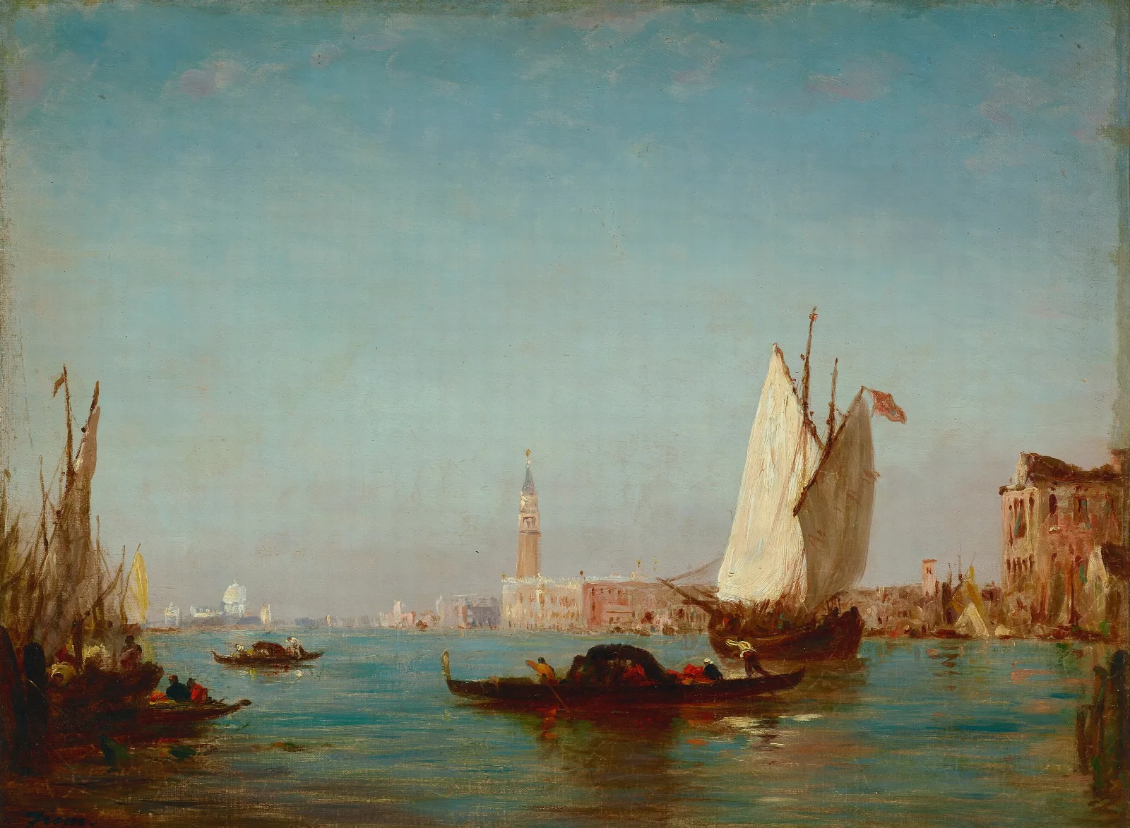 Bacino San Marco Wall Art by Félix Ziem - Canvas Print