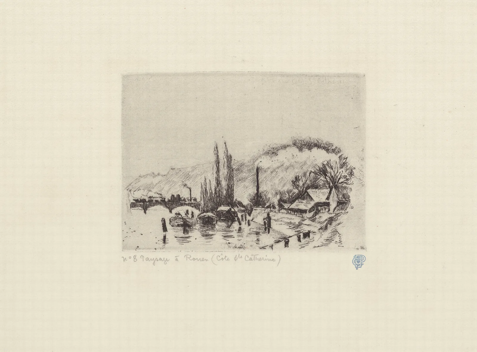 Paysage A Rouen Cote Sainte Catherine Wall Art by Camille Pissarro - Canvas Print