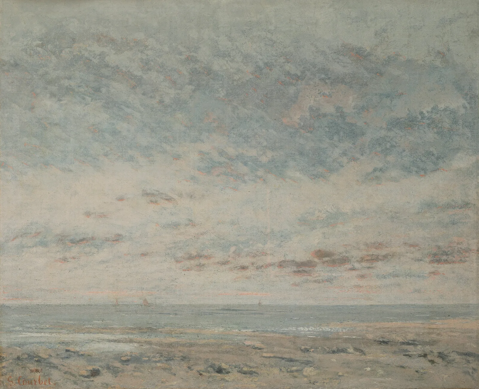 Low Tide At Trouville Wall Art by Gustave Courbet - Canvas Print