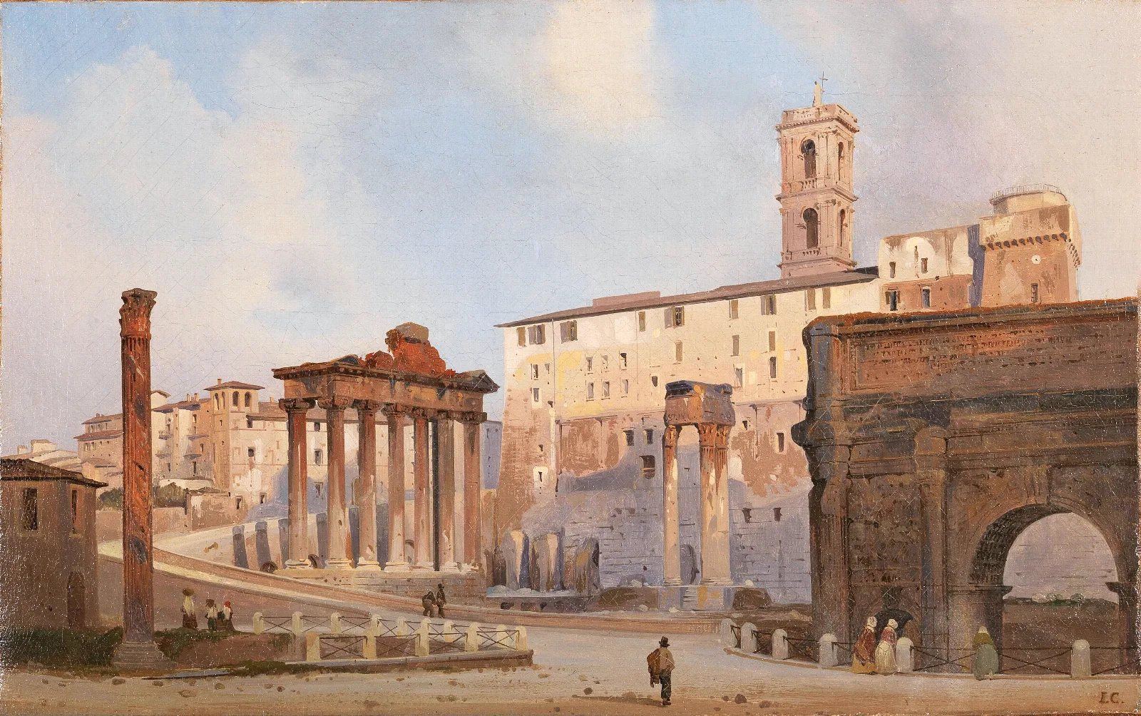 The Roman Forum Wall Art by Ippolito Caffi - Canvas Print