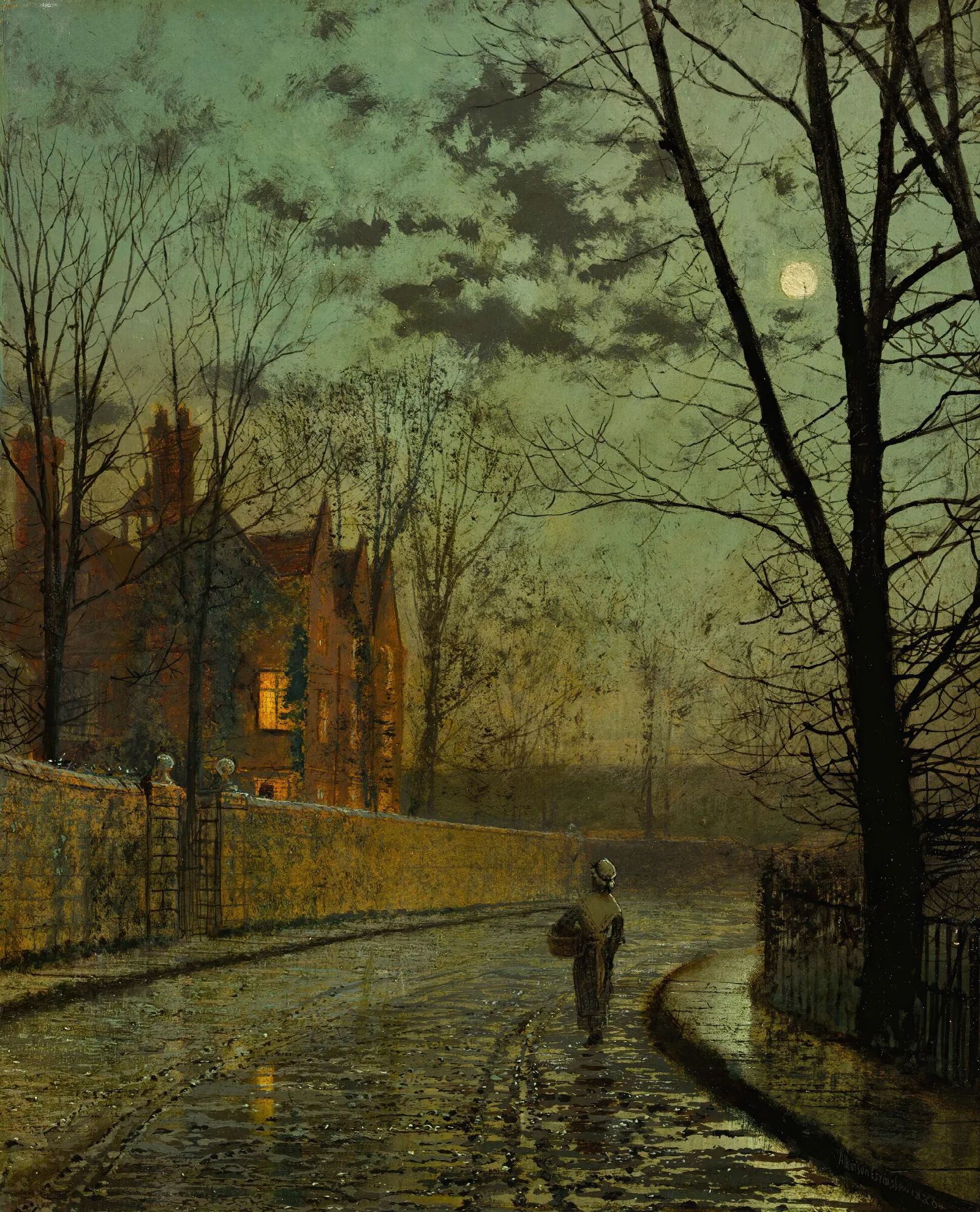 After The Shower Wall Art by John Atkinson Grimshaw - Canvas Print