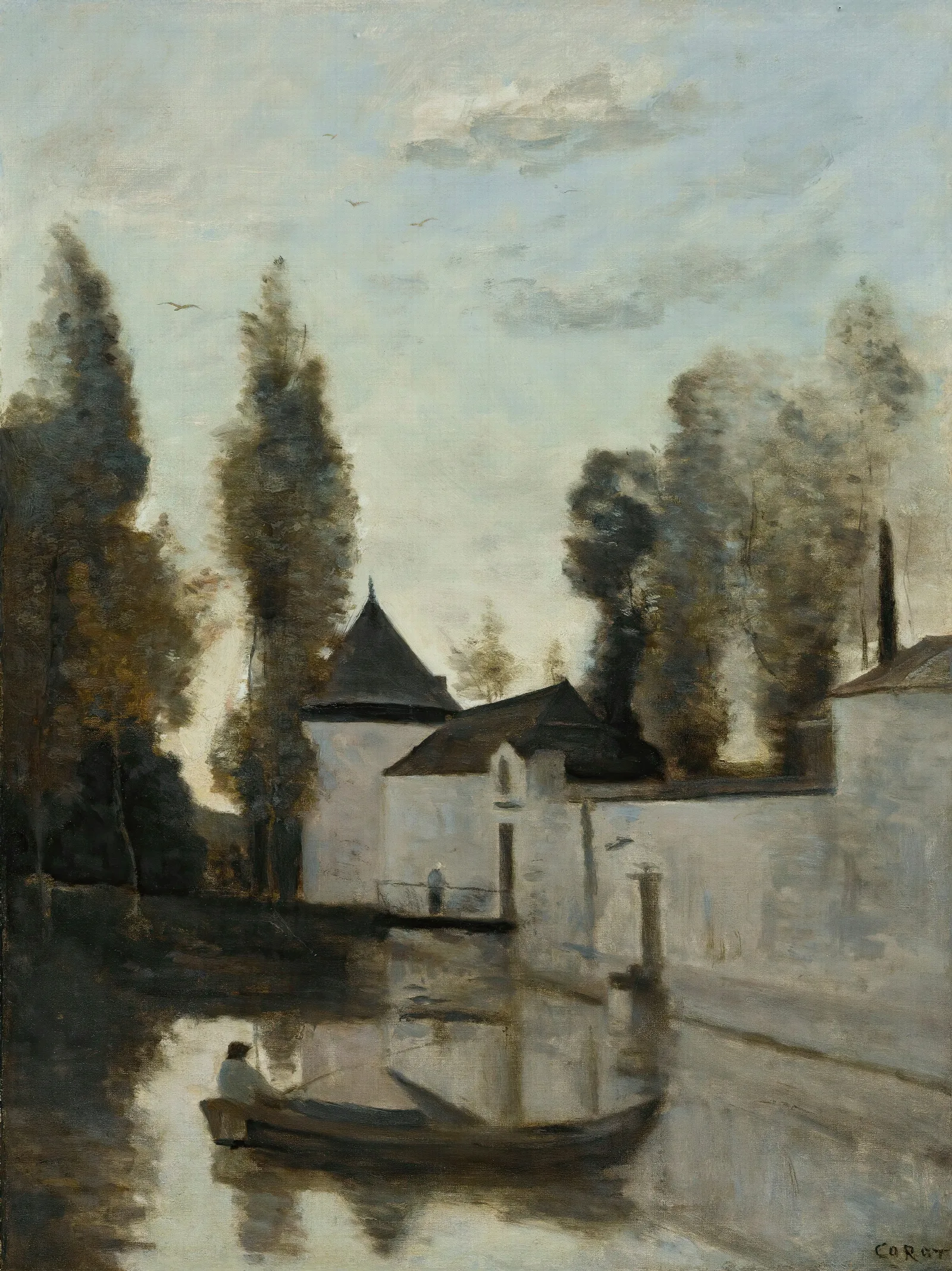 Beaune La Rolande Le Chateau De La Motte Bastille Wall Art by Jean-Baptiste-Camille Corot - Canvas Print