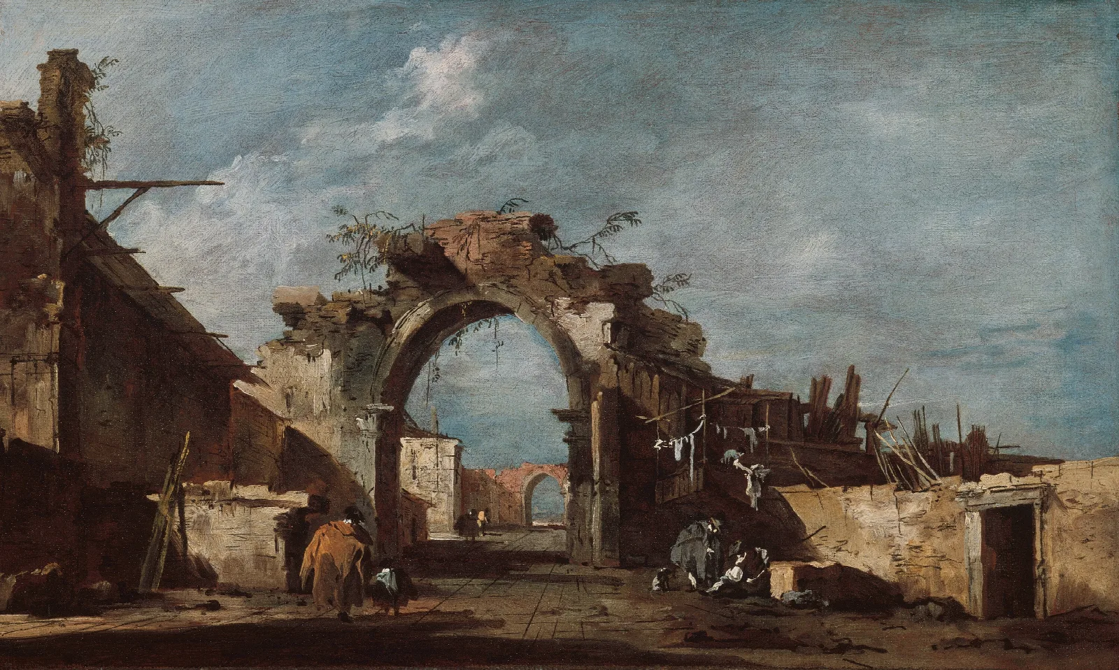 Ruined Archway Wall Art by Francesco Guardi - Canvas Print