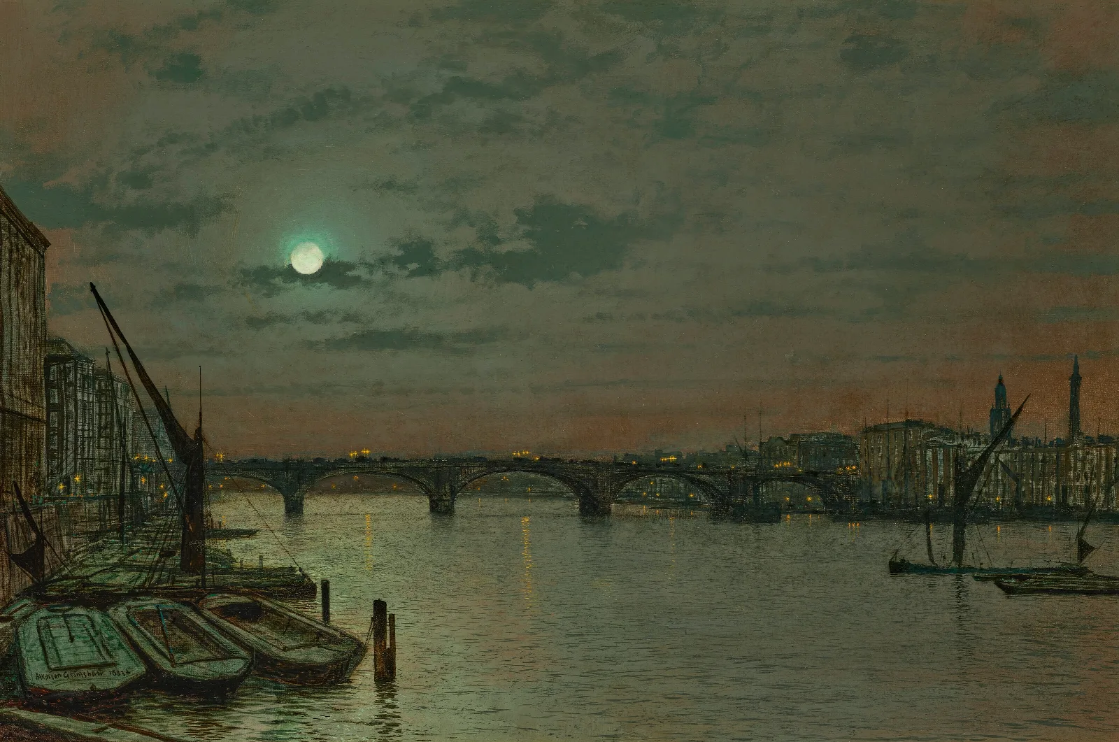 London Bridge 5 Wall Art by John Atkinson Grimshaw - Canvas Print