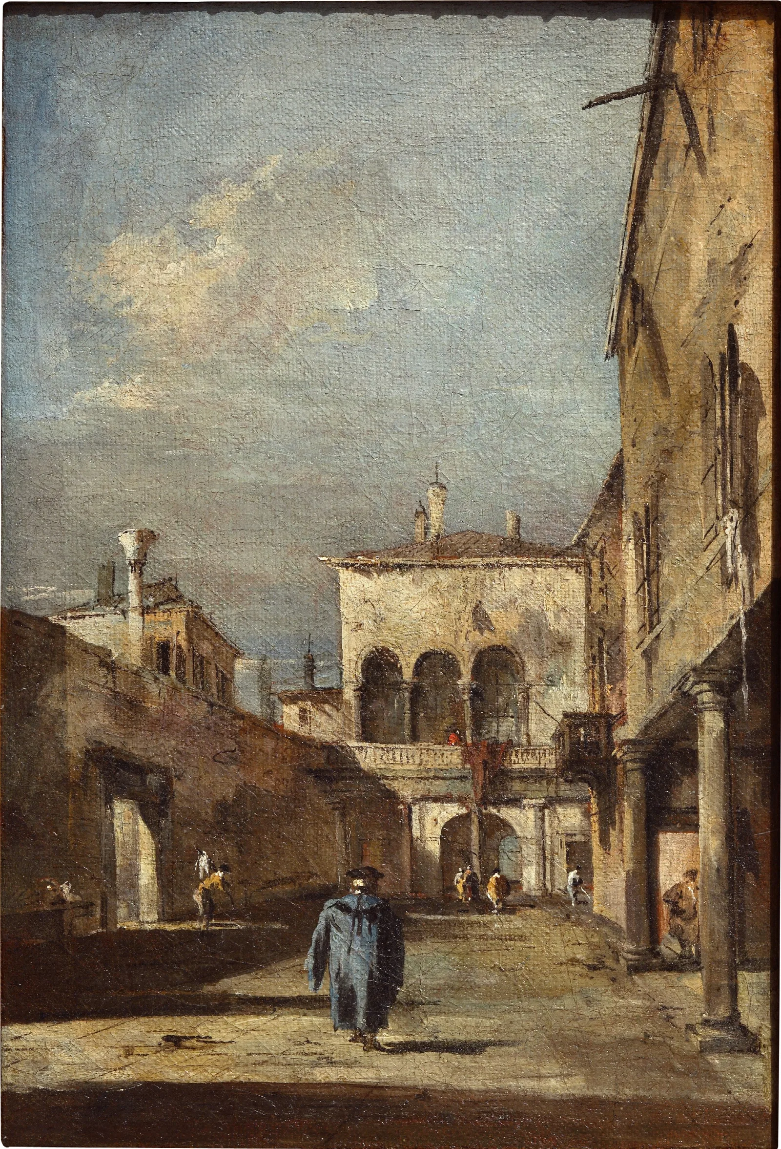 Architectural Fantasy With A Courtyard Wall Art by Francesco Guardi - Canvas Print