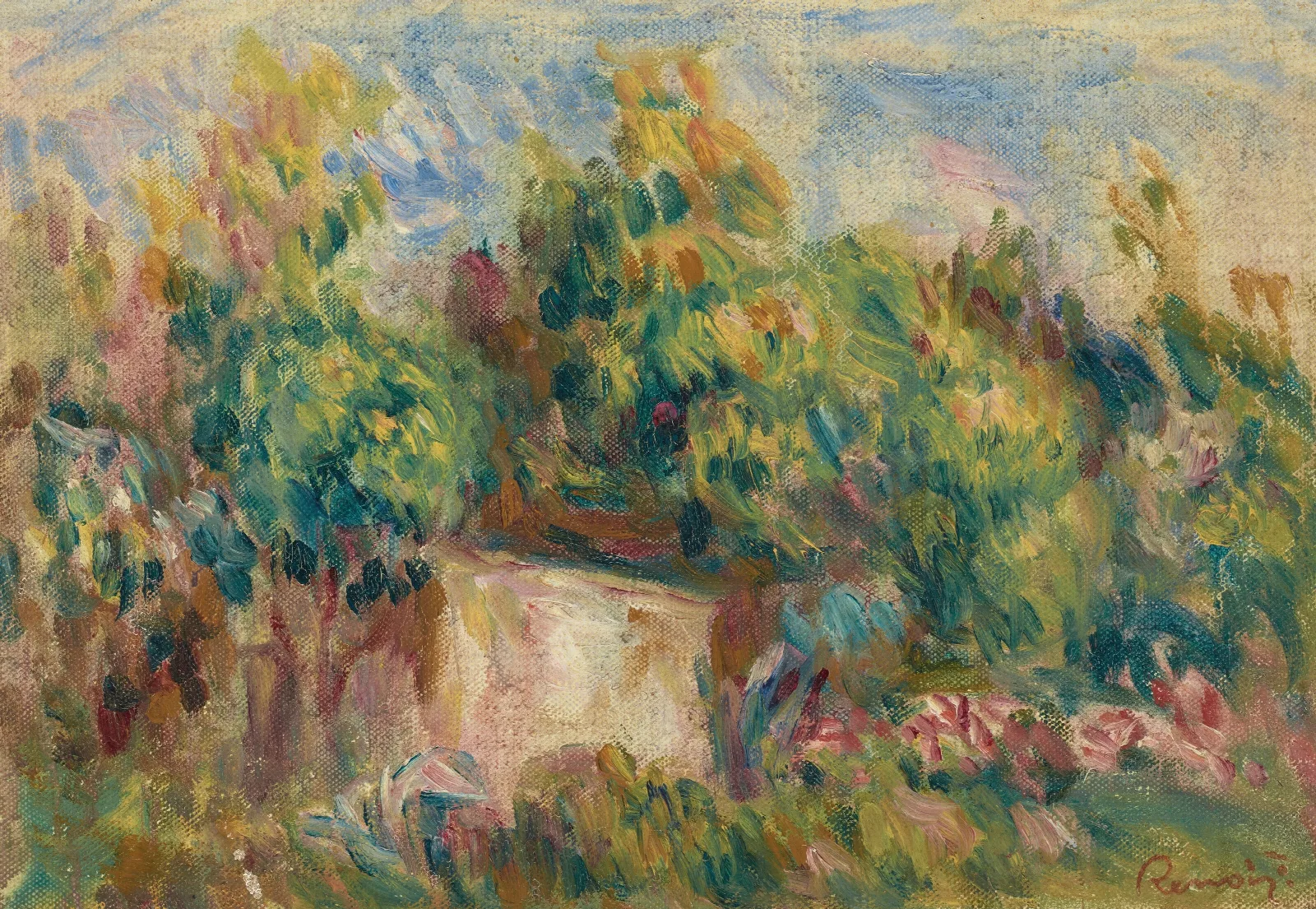 Cabanon Pres Des Colettes Wall Art by Pierre-Auguste Renoir - Canvas Print
