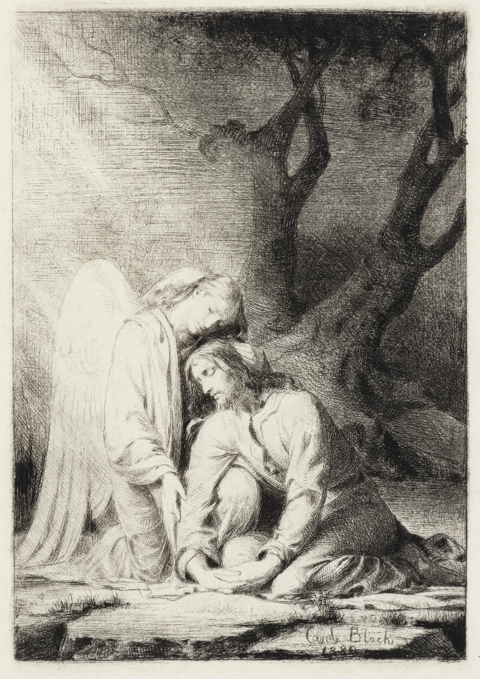 Christ In The Garden Of Gethsemane 5 Wall Art by Carl Bloch - Canvas Print