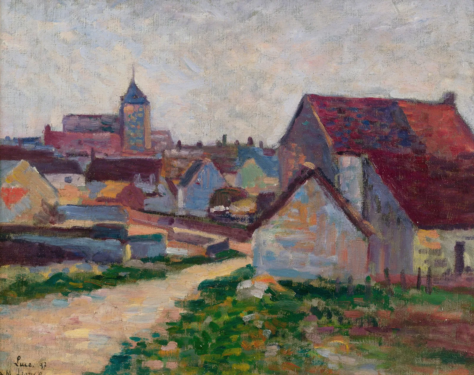 Le Village De Conche Sur Condoires Wall Art by Maximilien Luce - Canvas Print