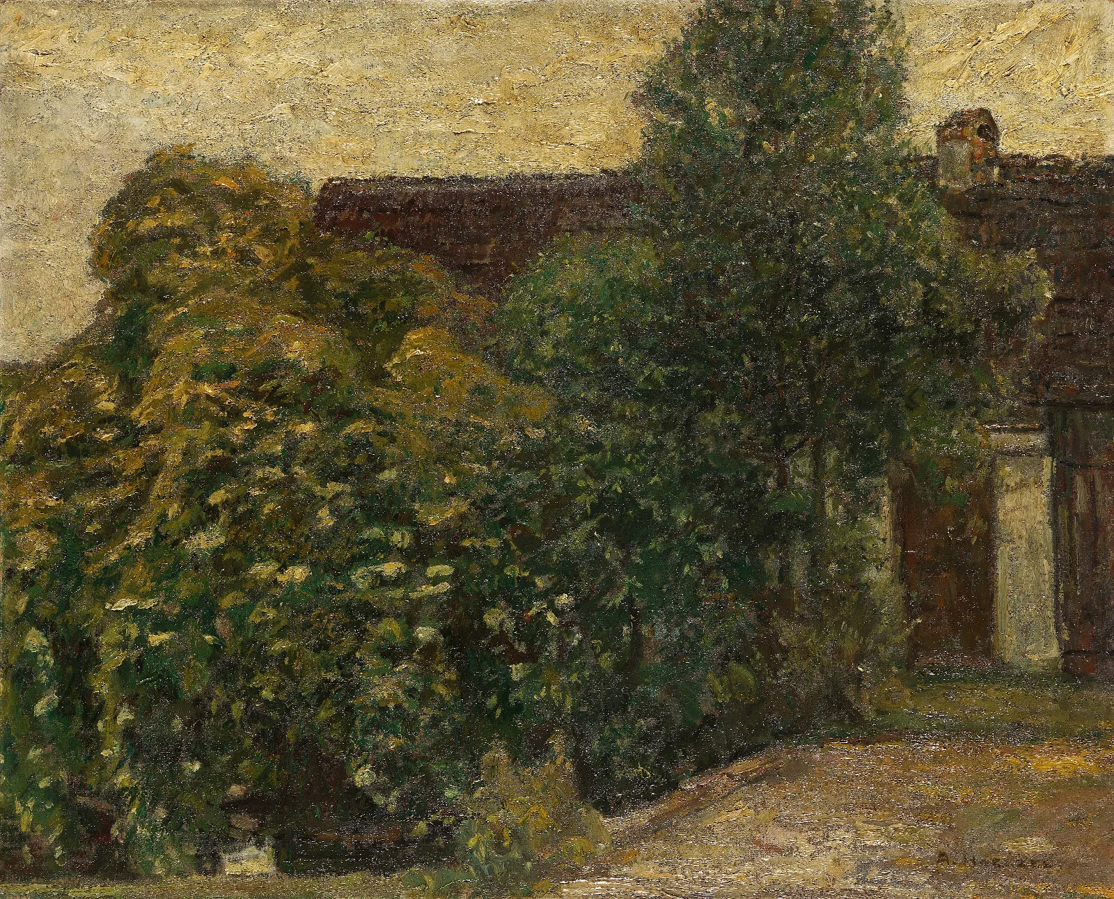 Baume Vor Dem Haus Wall Art by Adolf Hölzel - Canvas Print