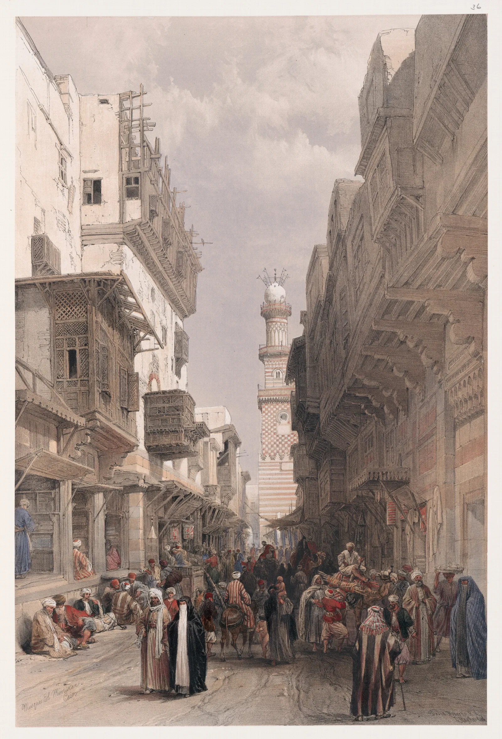 Mosque El Mooristan Cairo Wall Art by David Roberts - Canvas Print
