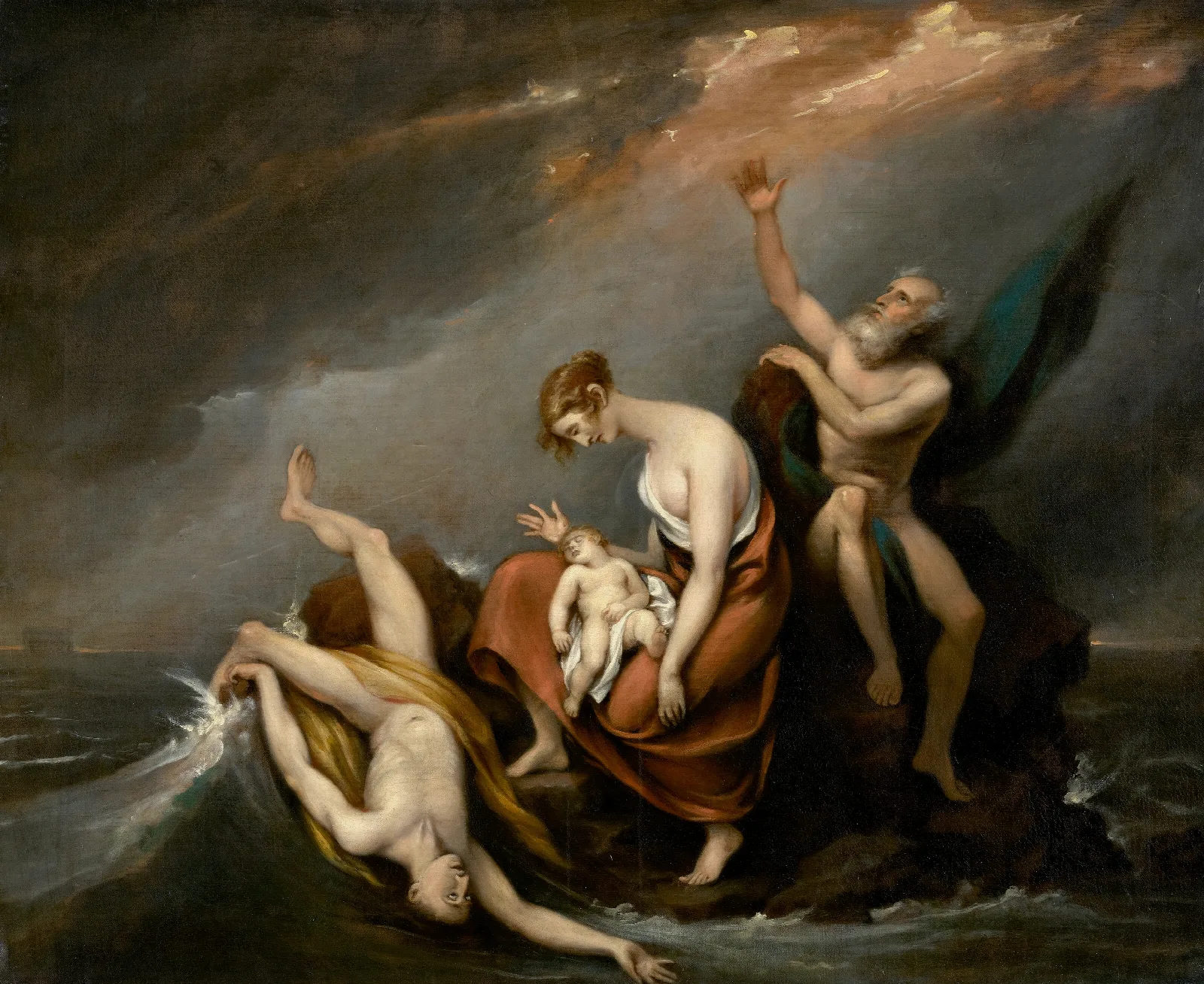 The Last Family Who Perished In The Deluge Genesis 74 24 Wall Art by John Trumbull - Canvas Print