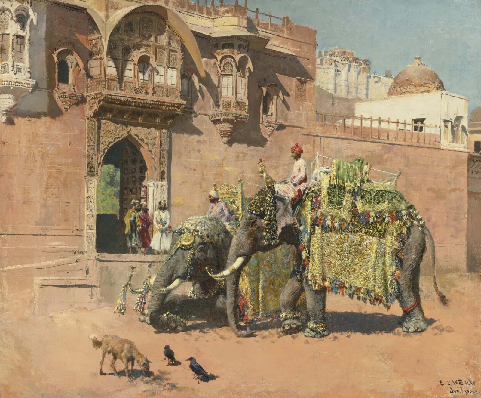 Les Elephants Du Rajah De Jodhpore Wall Art by Edwin Lord Weeks - Canvas Print