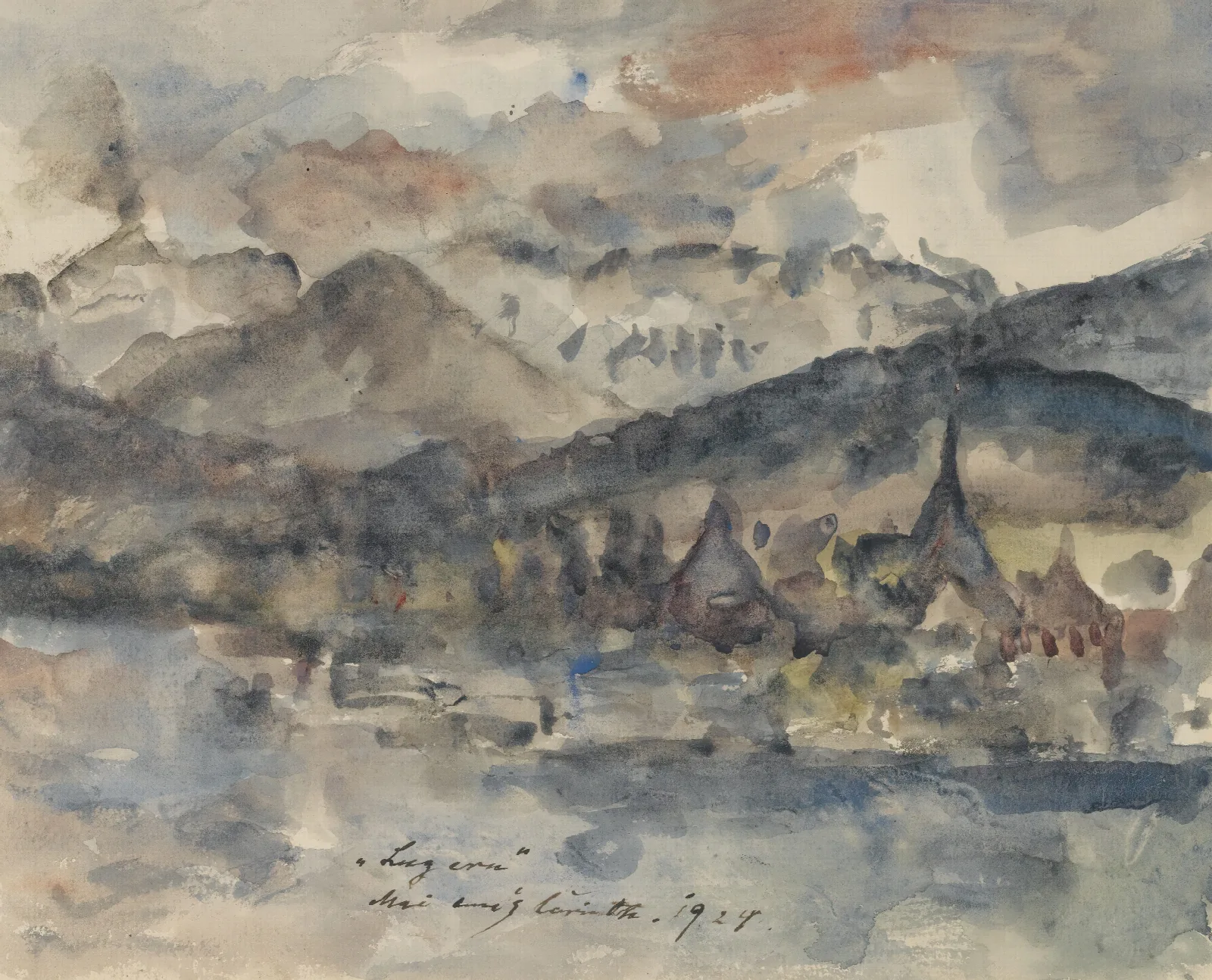 Blick Auf Luzern View Of Lucerne Wall Art by Lovis Corinth - Canvas Print
