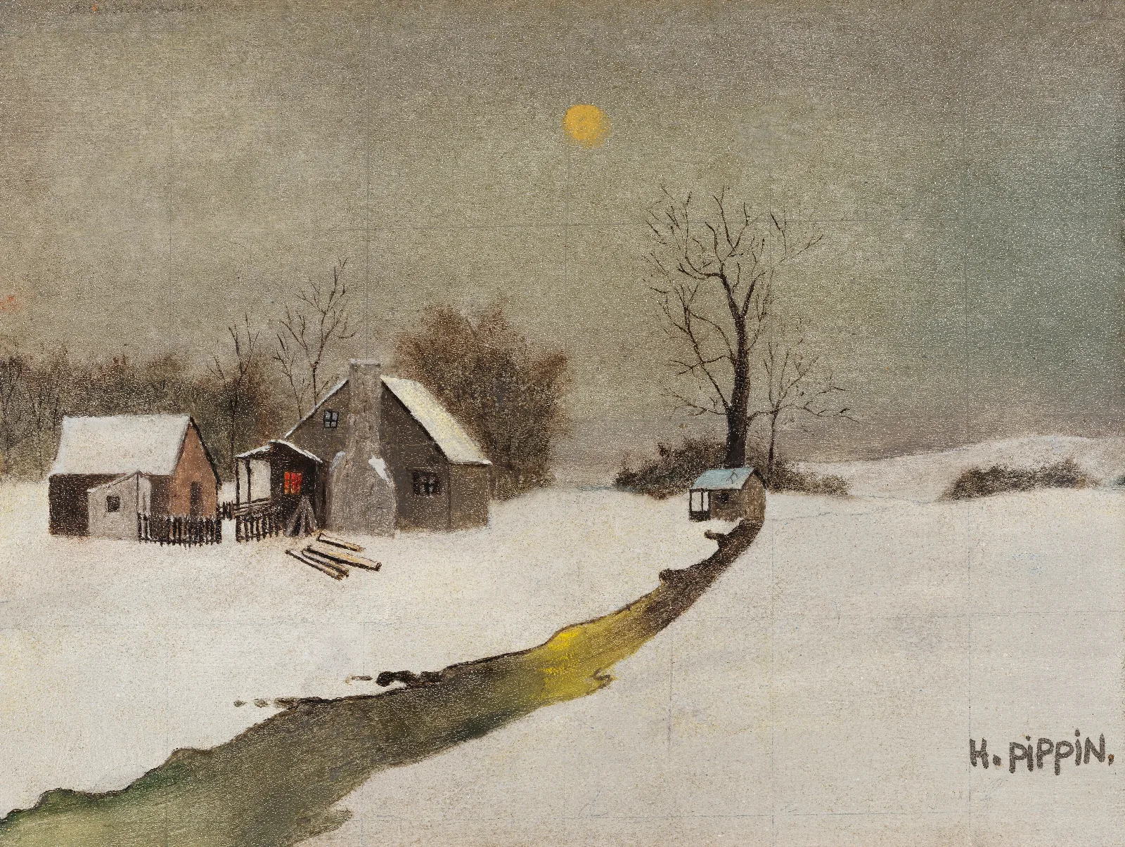 Winter Landscape 90 Wall Art by Horace Pippin - Canvas Print
