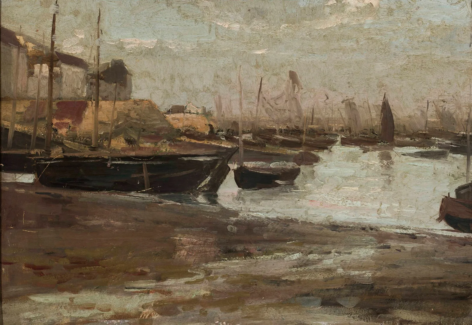Fishing Port Sketch Wall Art by Aleksander Gierymski - Canvas Print