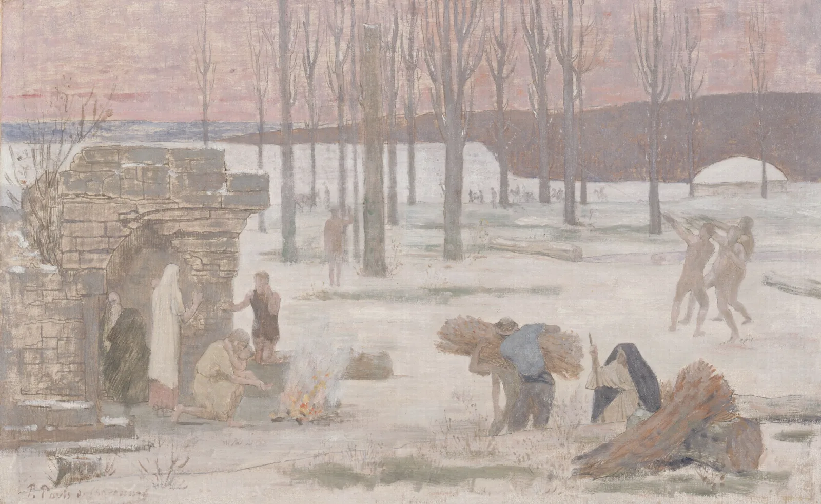 Winter 7 Wall Art by Pierre Puvis de Chavannes - Canvas Print