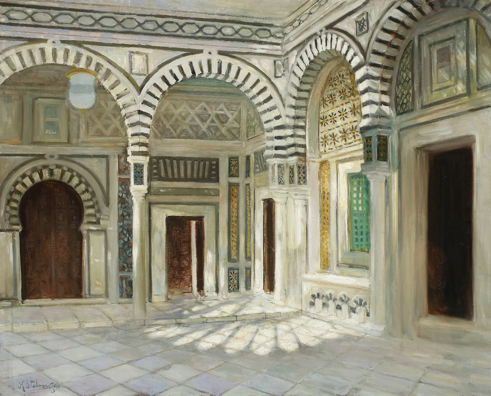 Mosque In Kairouan Wall Art by Kazimierz Stabrowski - Canvas Print