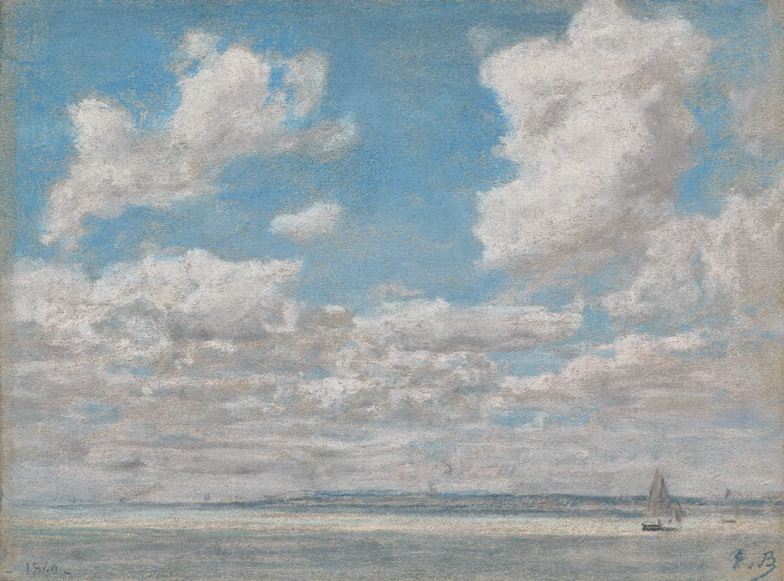 Seascape With Open Sky Wall Art by Eugène Boudin - Canvas Print