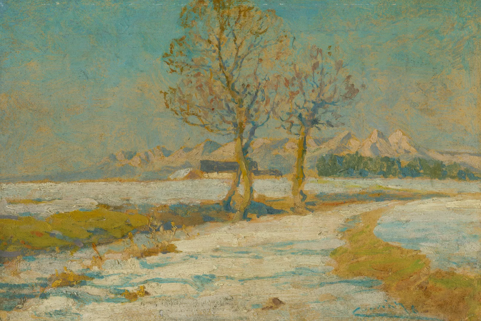 Winter Landscape Under The Tatras Wall Art by Ľudovít Čordák - Canvas Print