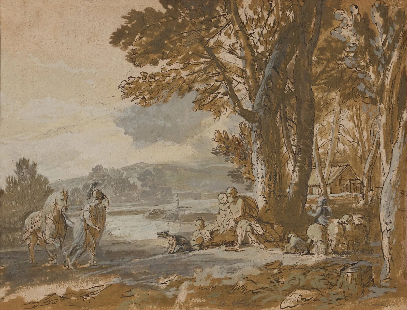 A Classical Landscape 2 Wall Art by Benjamin West - Canvas Print