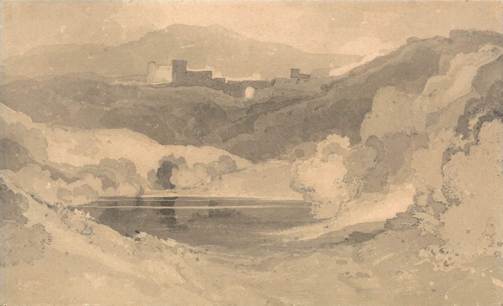Castle In A Landscape Wall Art by John Sell Cotman - Canvas Print