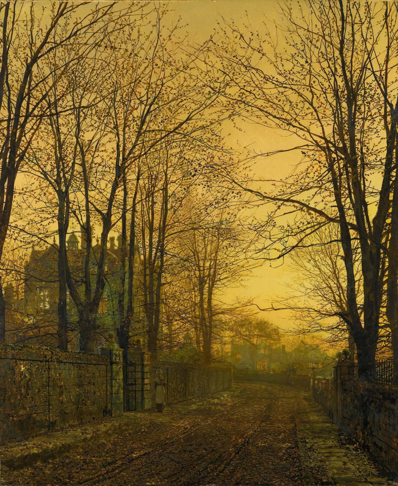 October After Glow Wall Art by John Atkinson Grimshaw - Canvas Print