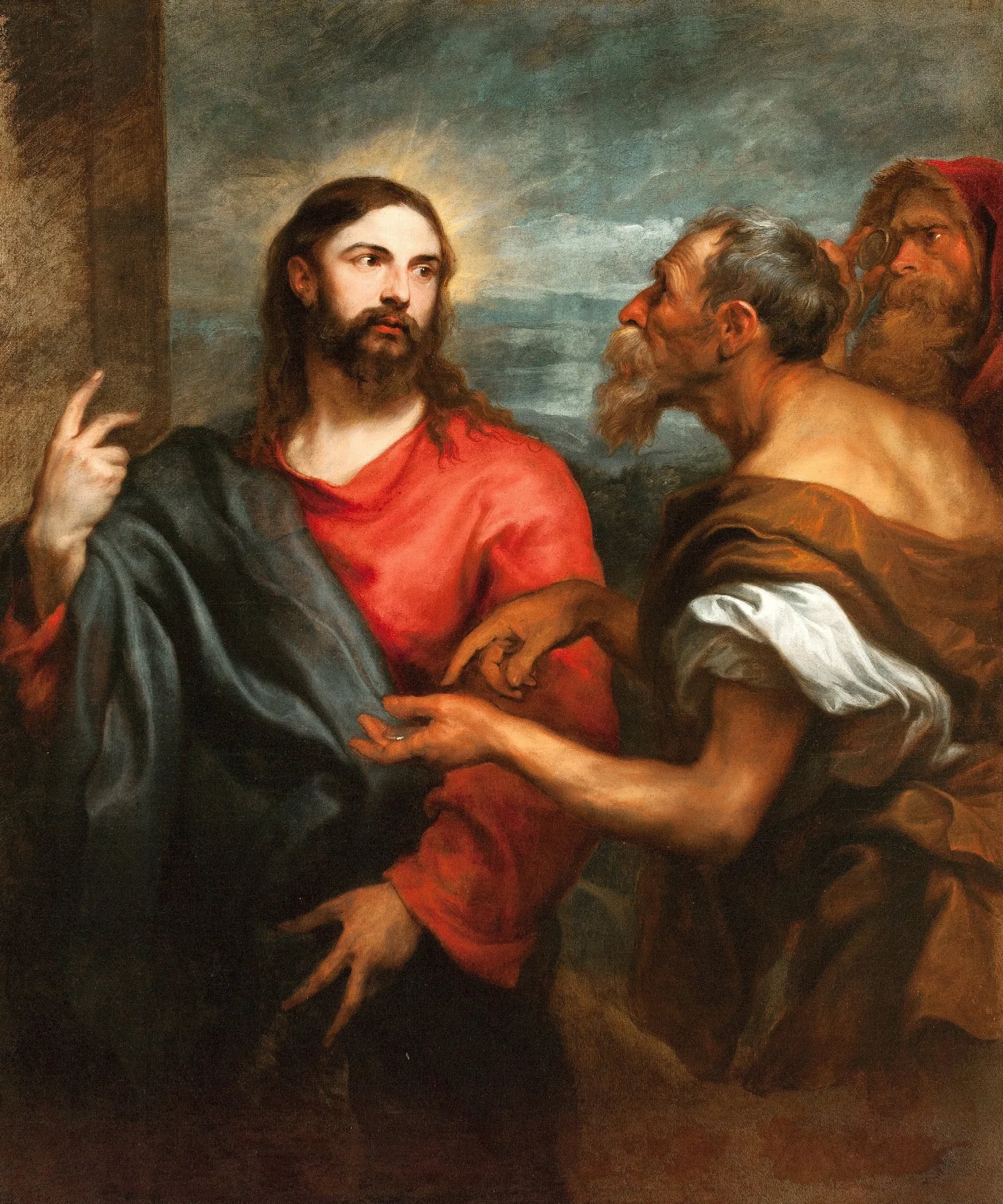 Christ Of The Coin Wall Art by Anthony van Dyck - Canvas Print