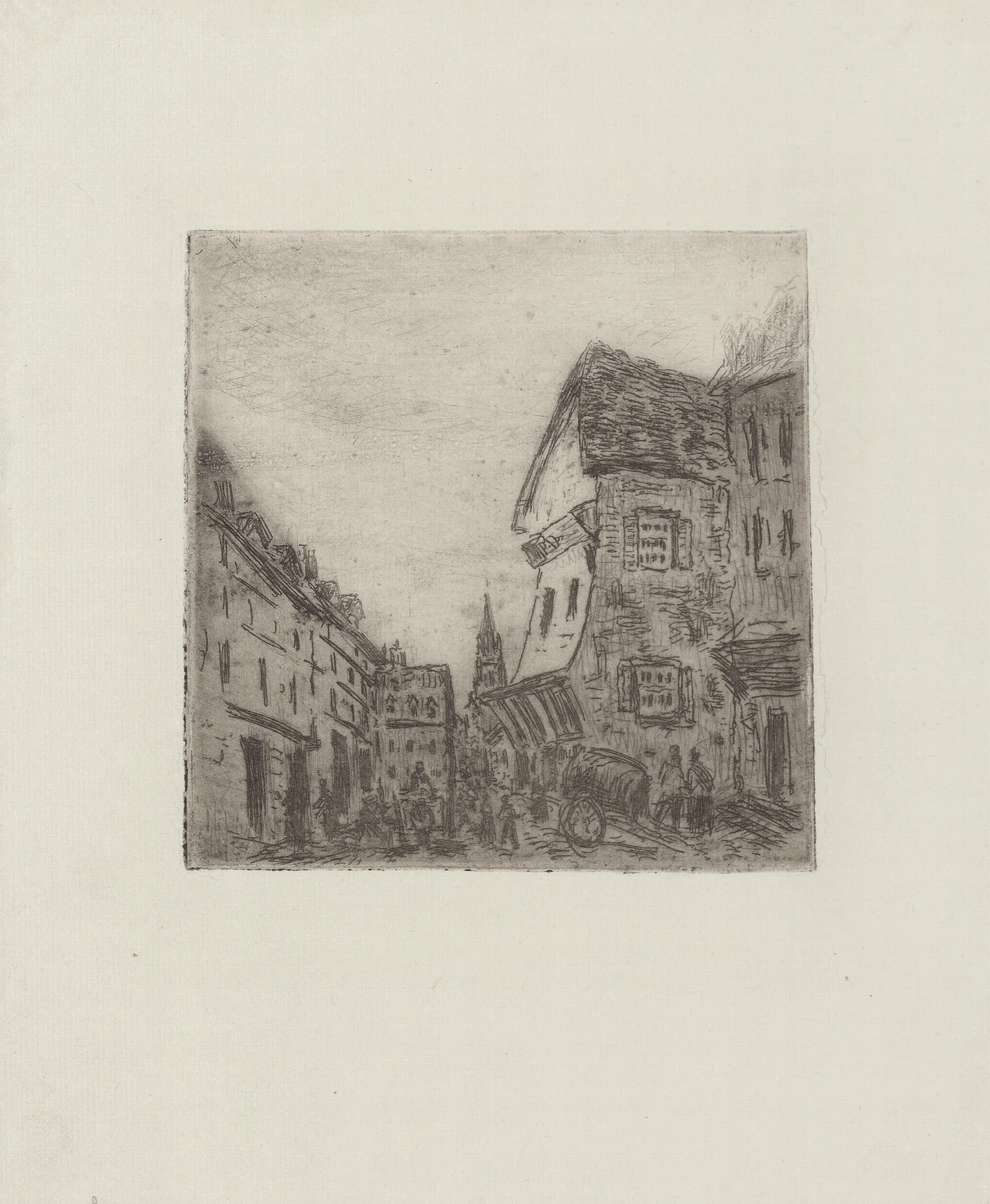 Vieille Rue A Rouen Rue Malpalue Wall Art by Camille Pissarro - Canvas Print