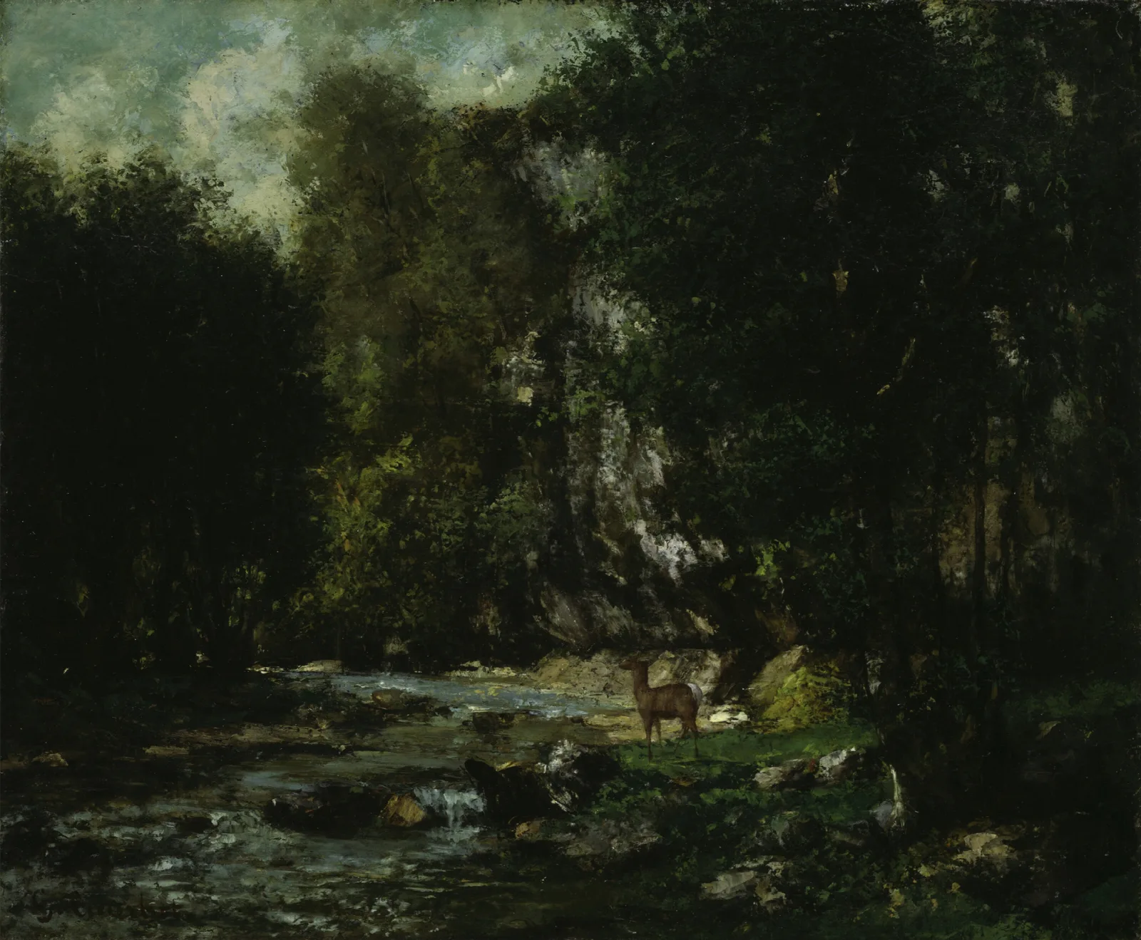 The Brook Of Les Puits Noir Wall Art by Gustave Courbet - Canvas Print