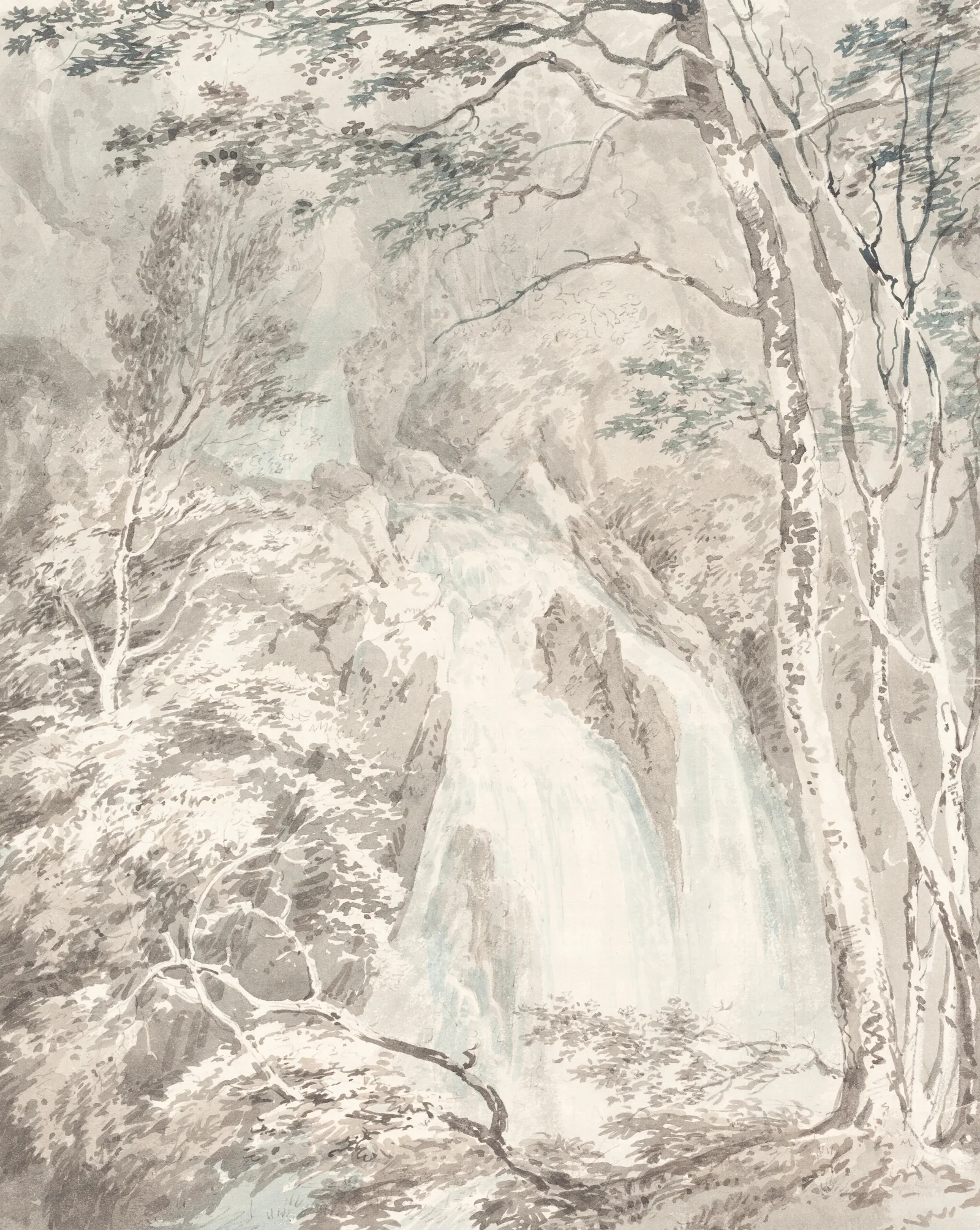 A Waterfall 2 Wall Art by Joseph Mallord William Turner - Canvas Print